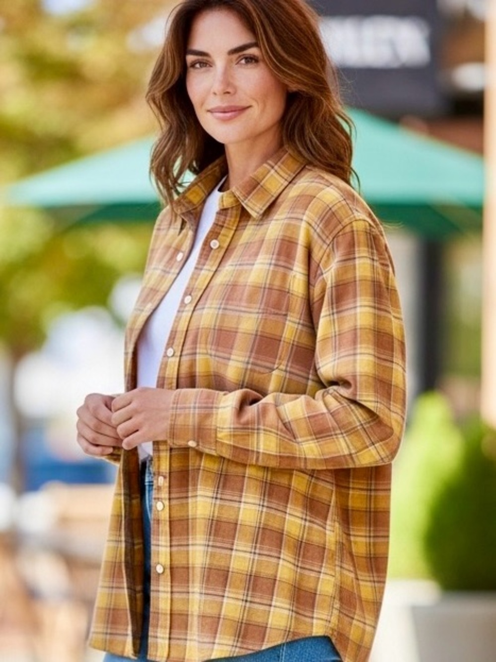 Vintage Old Navy Women's Plaid Button-Down Flannel Shirt